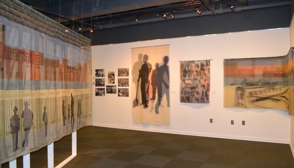 Installation image if MILL WORKS at the American Textile History Museum.