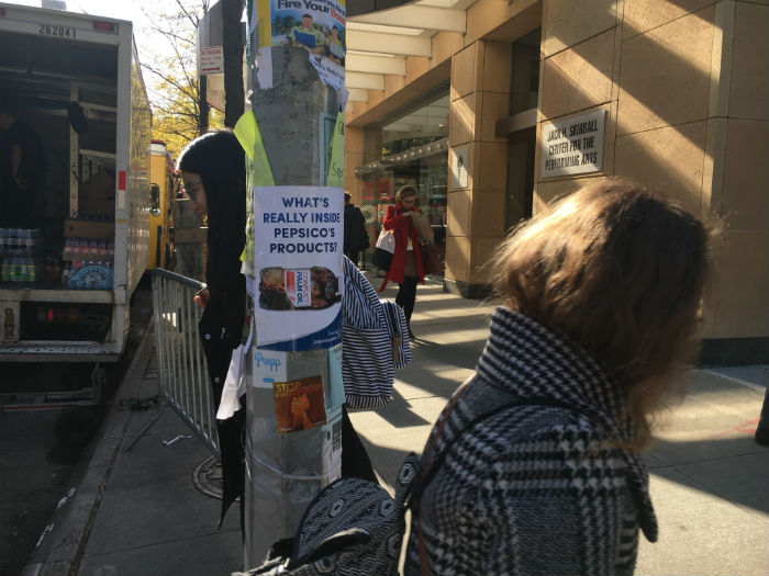PepsiCo Conflict Palm Oil poster in New yOrk City