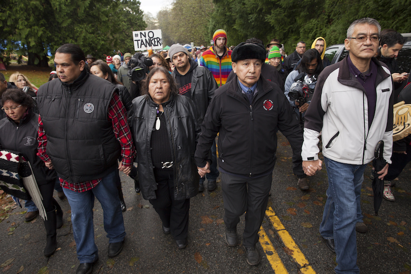 People marching side by side