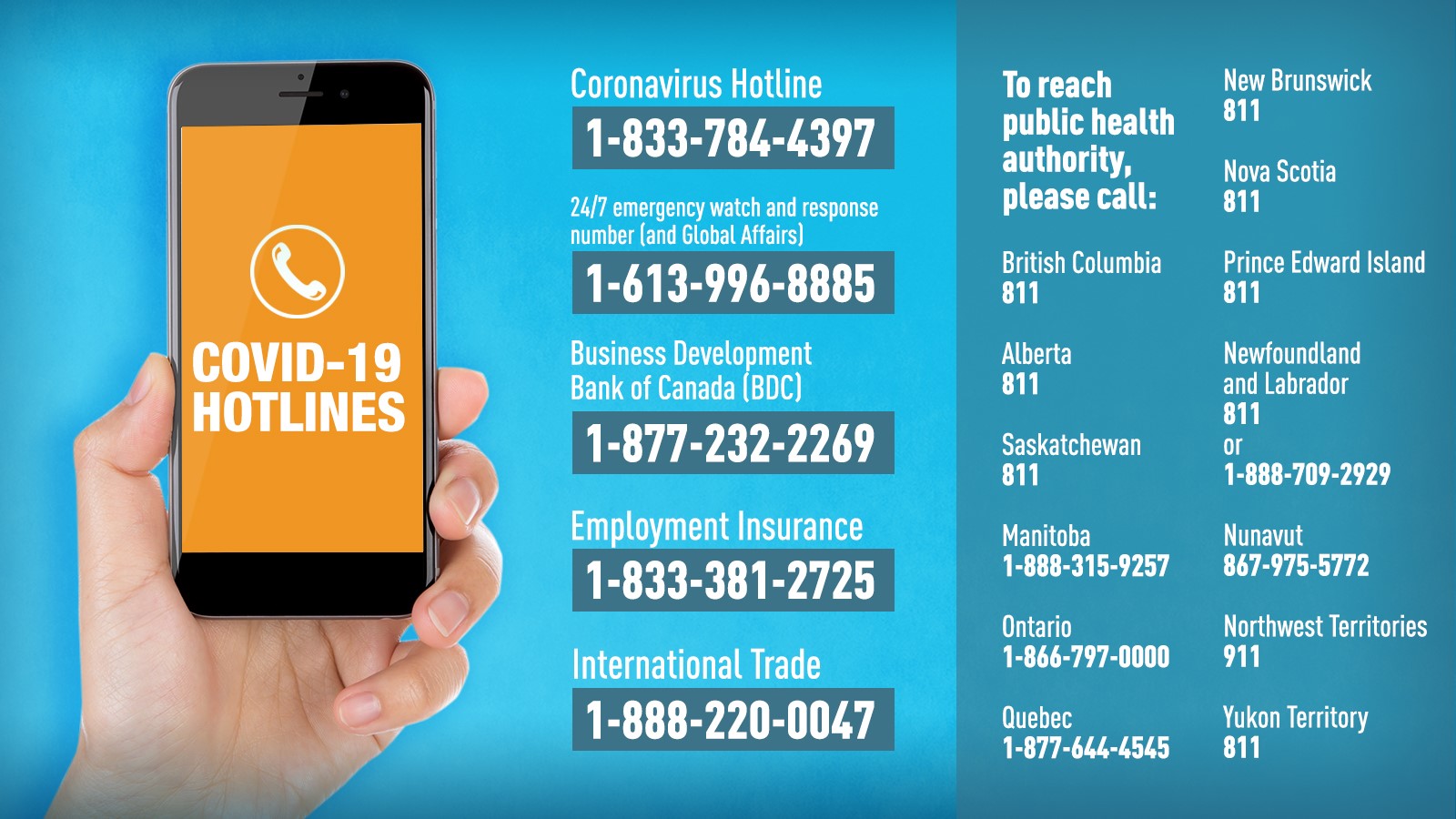 Covid19 Important Phone Numbers Rosemarie Falk, MP