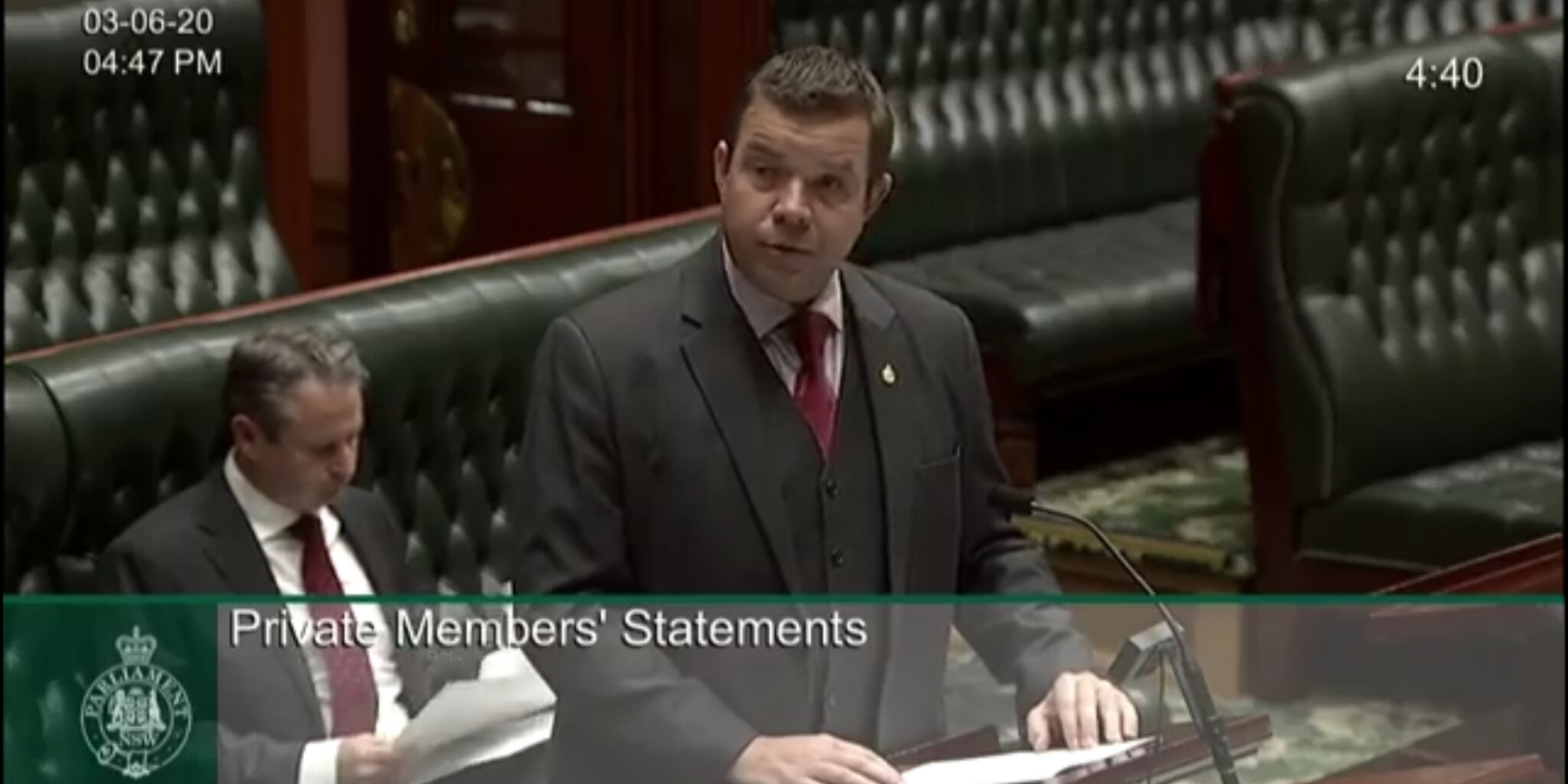 Roy Butler in Parliament