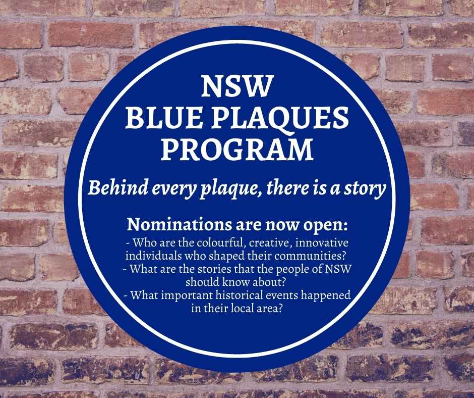 Nominate now - NSW Blue Plaques program Image