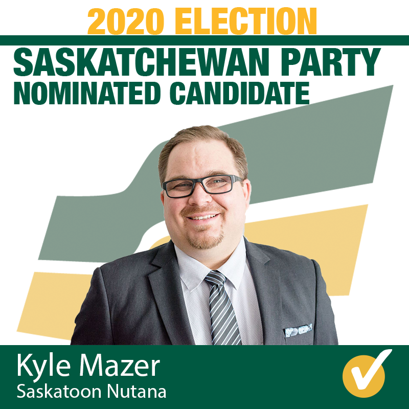 Kyle Mazer Acclaimed as Saskatchewan Party Candidate for Saskatoon Nutana