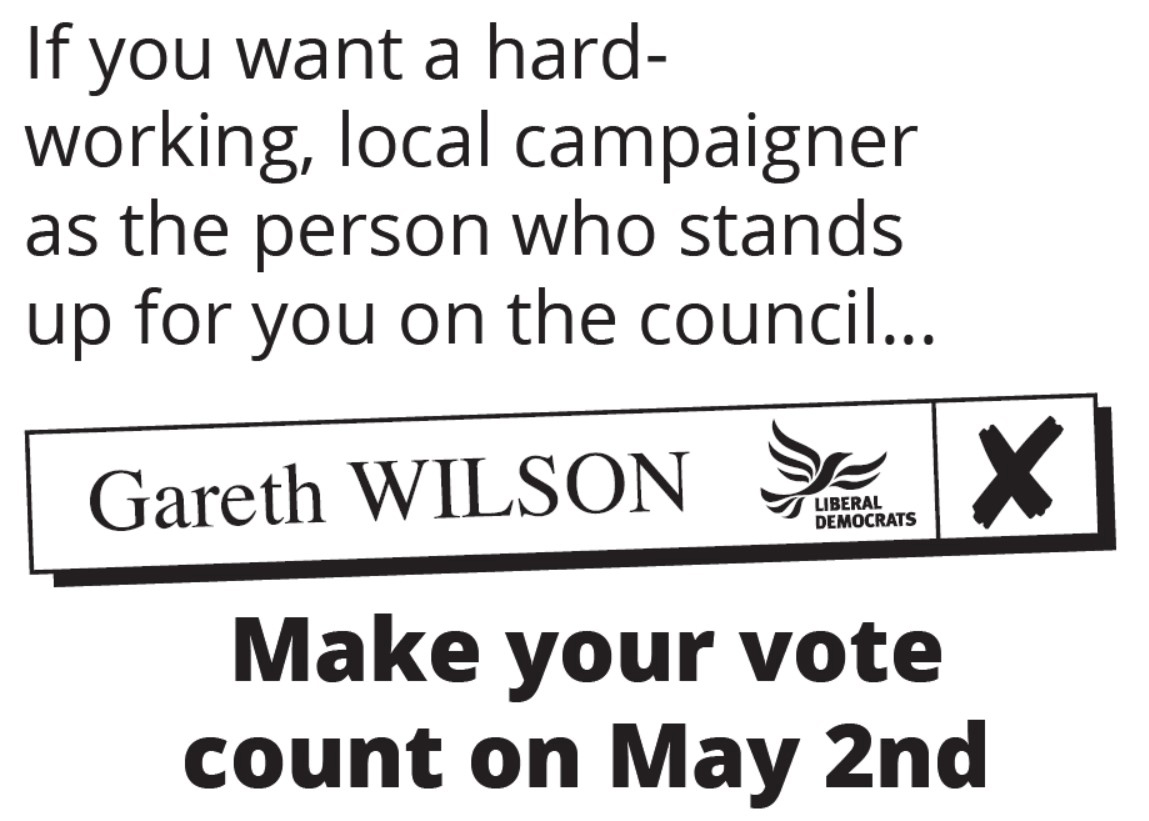 Haddenham Ward - Vote Gareth Wilson Liberal Democrat Haddenham Ward - Vote Gareth Wilson Liberal Democrat