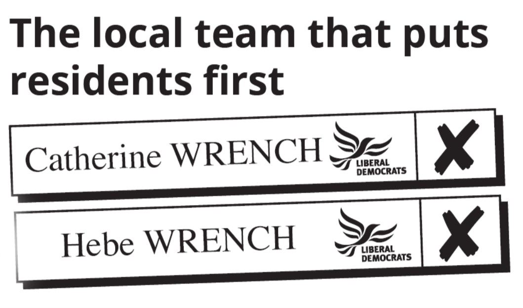 Burwell Ward - Vote Catherine Wrench and Hebe Wrench Liberal Democrat Burwell Ward - Vote Catherine Wrench and Hebe Wrench Liberal Democrat
