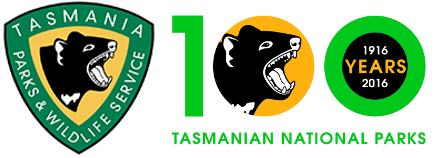 Tasmanian Parks and Wildlife Service logo 100 years