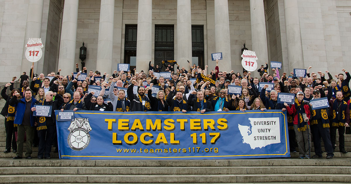 Teamster corrections employees bring their demands to the state capitol