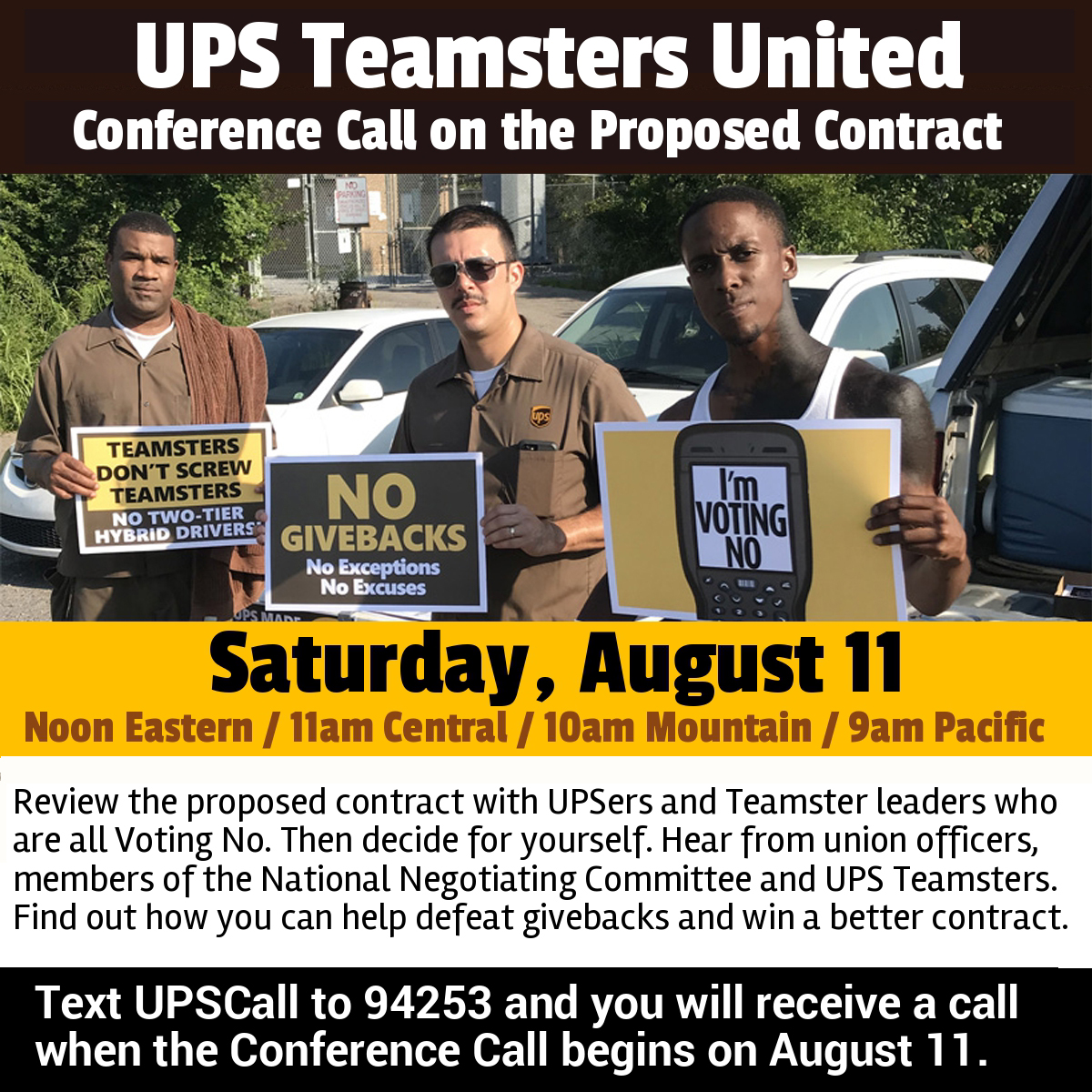 UPS Contract Conference Call UPS Teamsters United