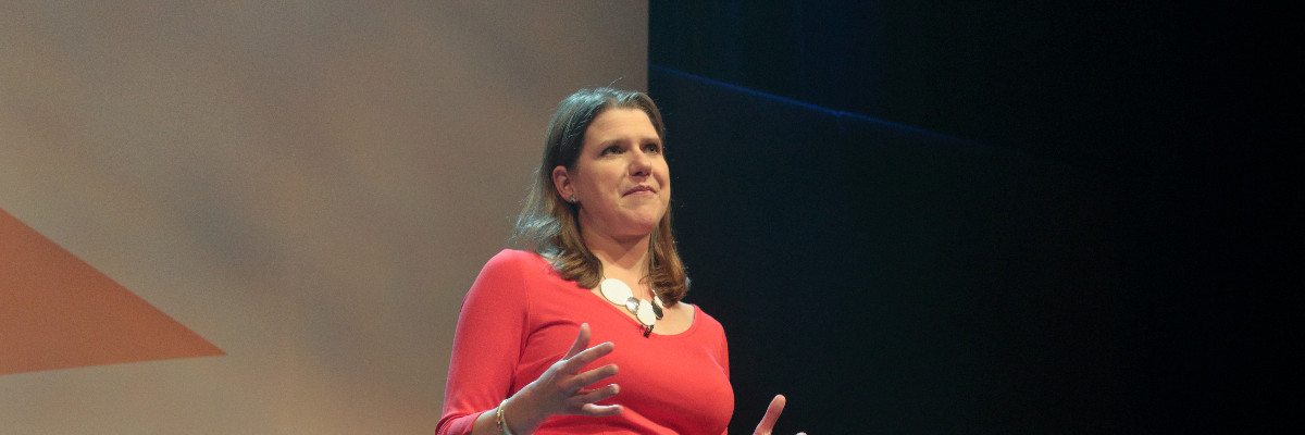 Jo Swinson speaks at Lib Dem conference.