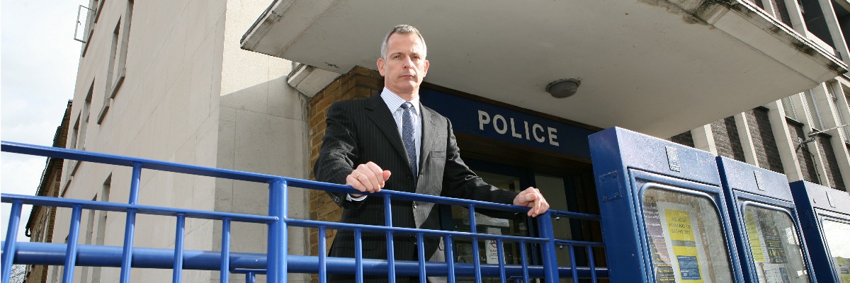 Lord Brian Paddick outside a police station