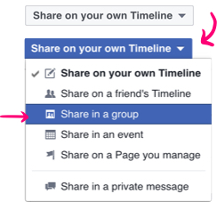 Share to your facebook group