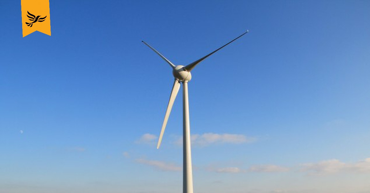 A wind turbine.