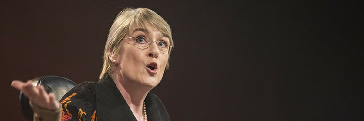 Sal Brinton speaking at Lib Dem conference.