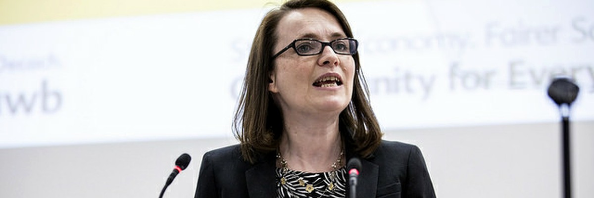 Welsh Lib Dem Education Minister, Kirsty Williams MS speaks at conference.