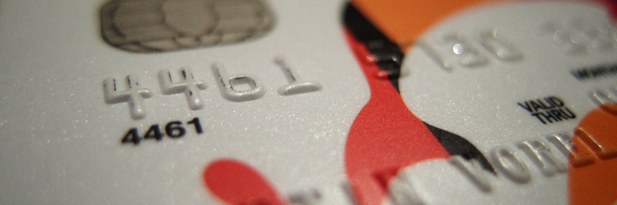 Close up of a credit card.