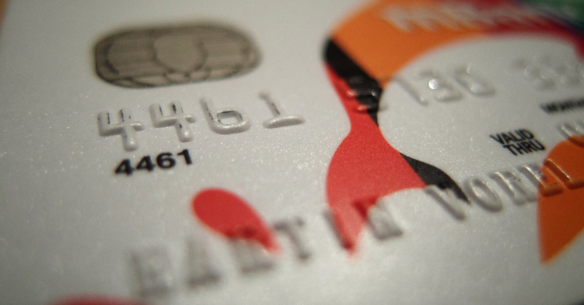 Close up of a credit card.