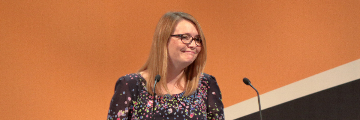 Welsh Lib Dem Education Minister, Kirsty Williams MS speaks at conference.
