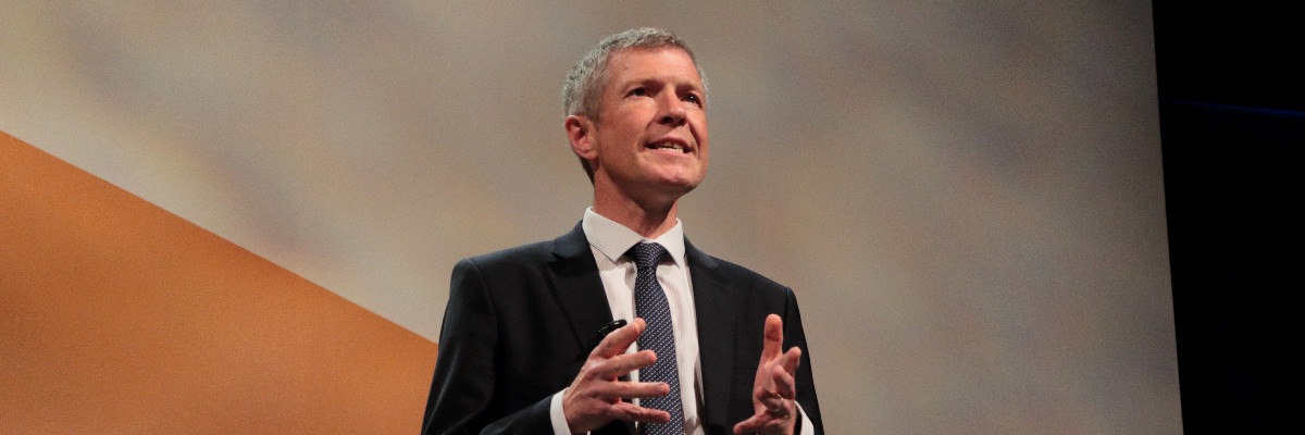 Willie Rennie speaks at Lib Dem conference.
