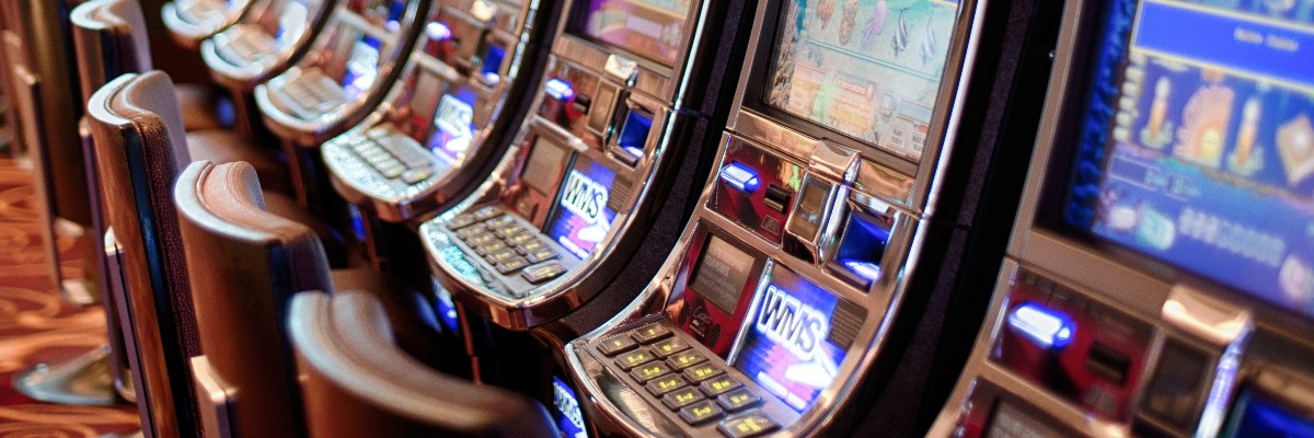 A row of betting machines