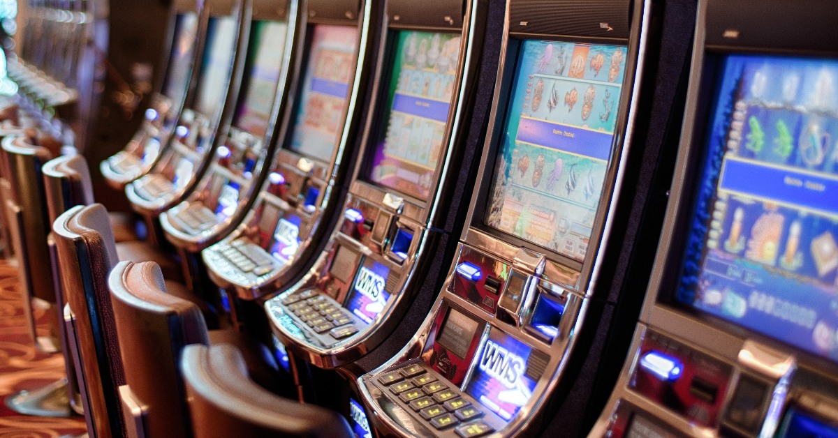 A row of betting machines