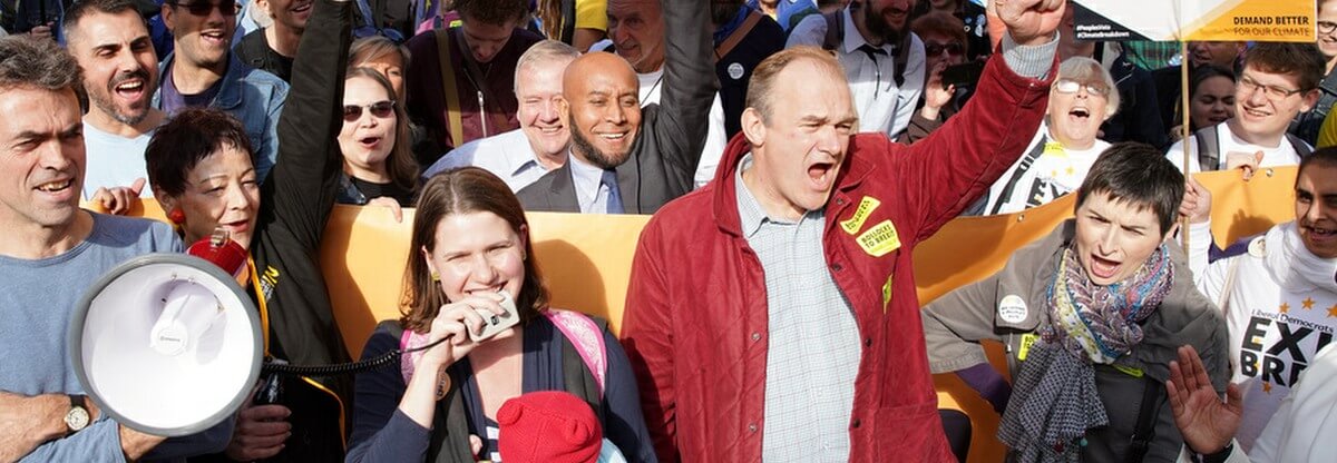 Jo Swinson and Ed Davey at march against Brexit