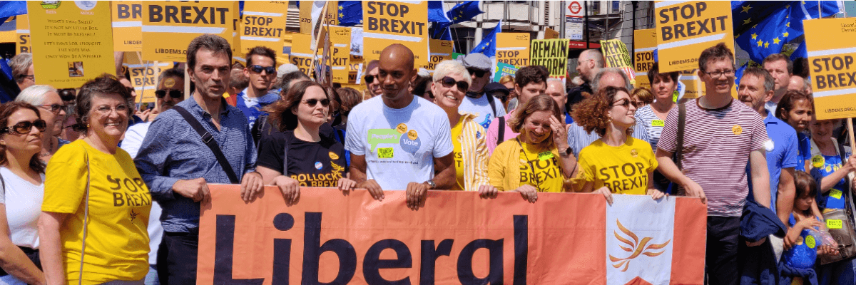 Liberal Democrats marching against Brexit