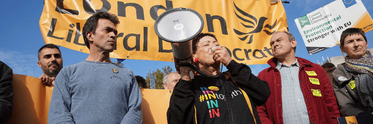 Liberal Democrats marching against Brexit