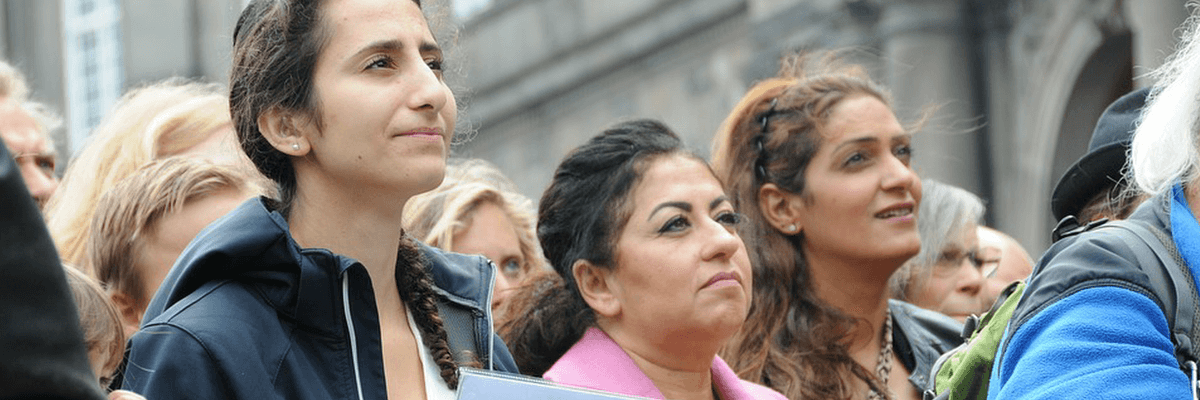 People protesting for refugee's rights