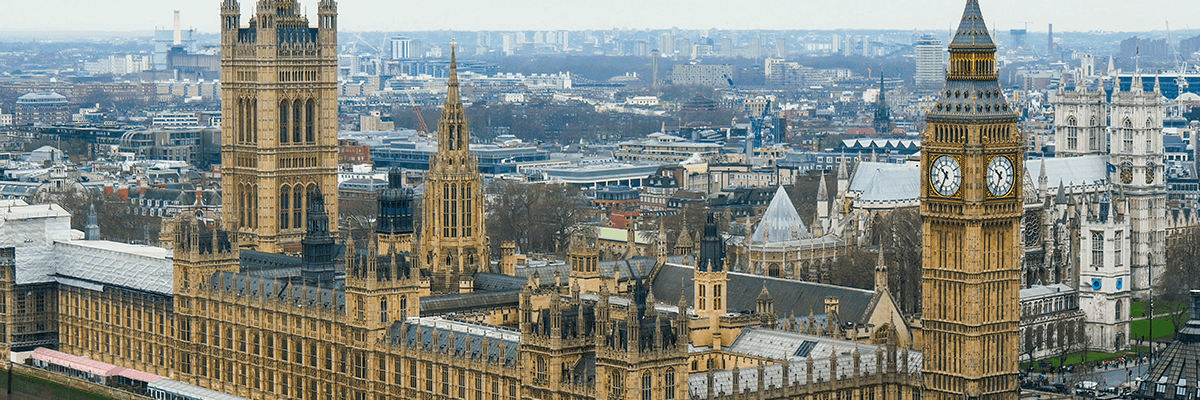 The Palace of Westminster from the air