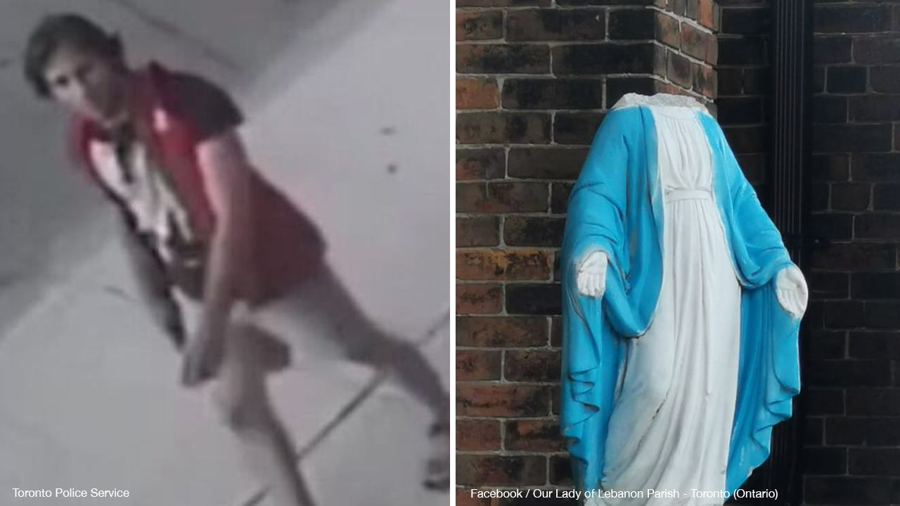 CAUGHT ON CAMERA: Police classify decapitation of Virgin Mary statue as mischief, not a hate crime