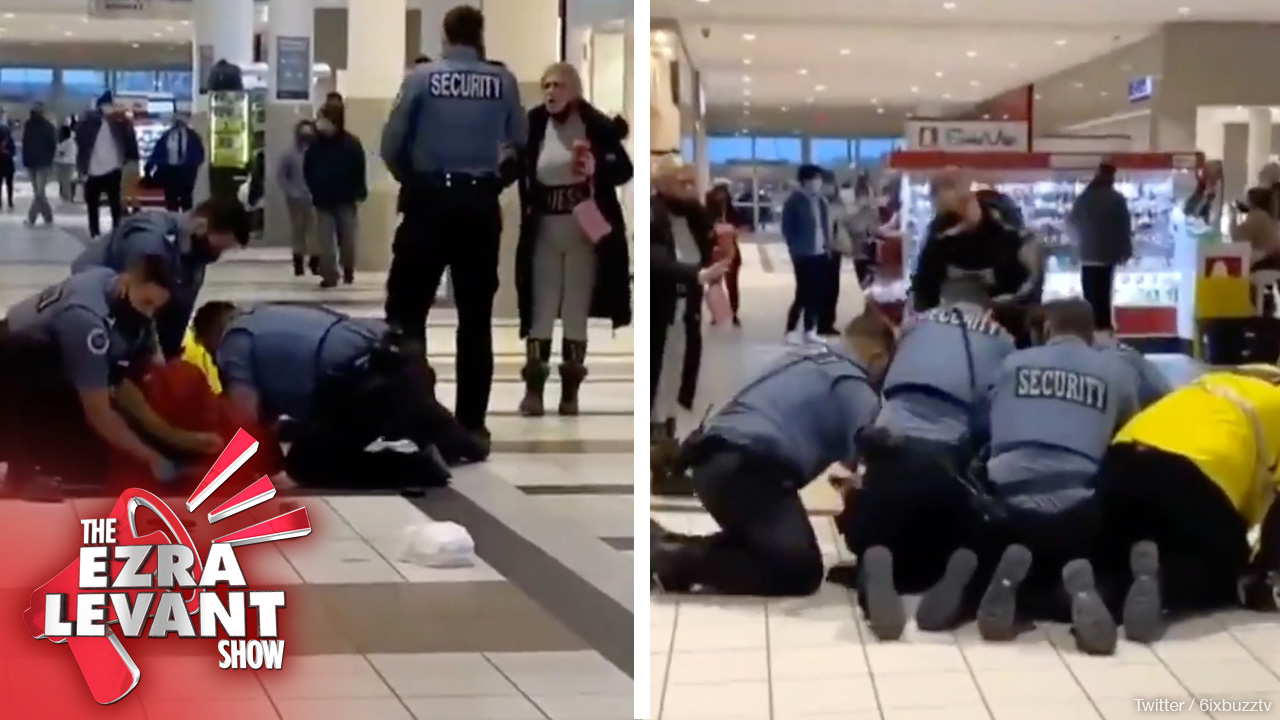 ON CAMERA: Ontario Mall Security Beats Up A Mask-Wearing Man