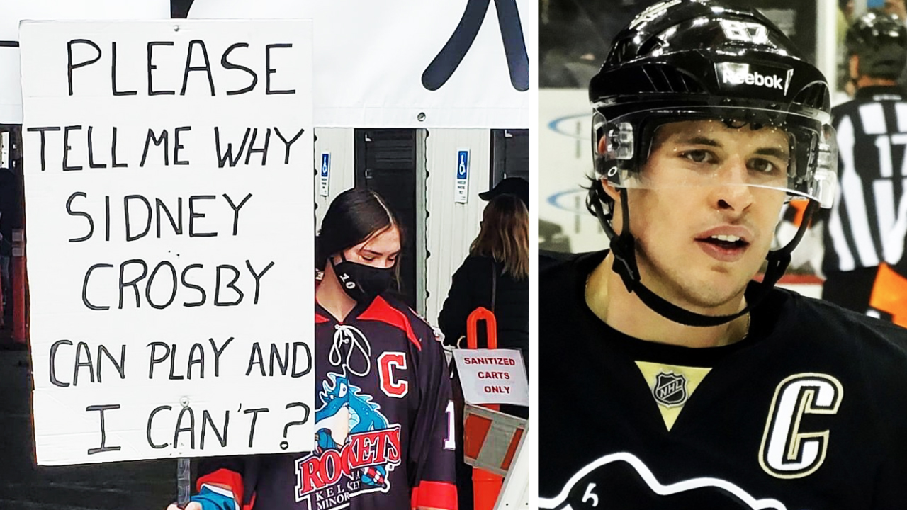 Young girl protests B.C. ban on outdoor hockey: