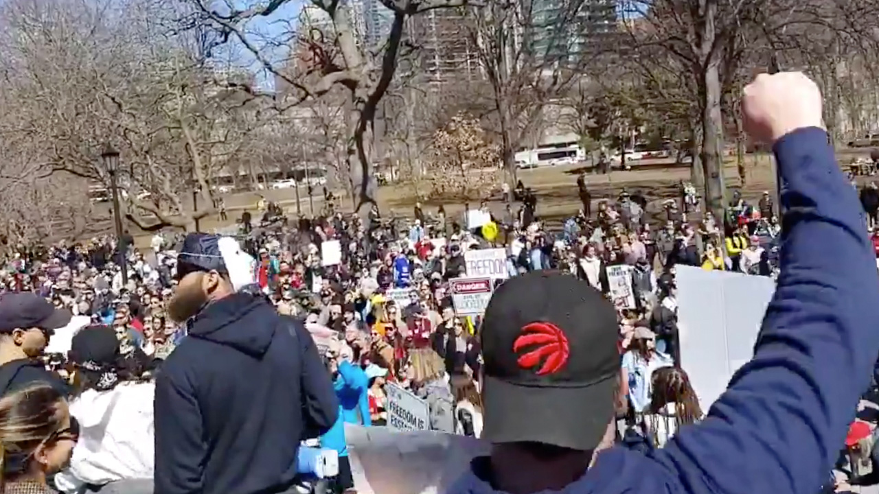 Toronto, Montreal see thousands protest against COVID restrictions