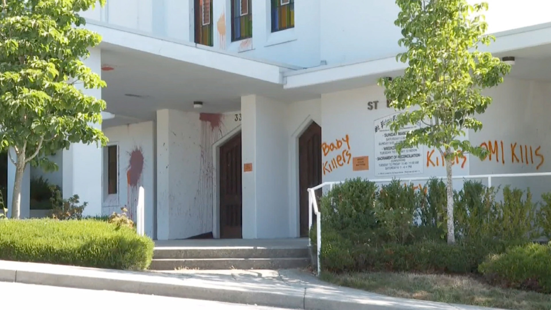 Vandals spray paint “Baby Killers”, “You're Guilty” on New Westminster Catholic church