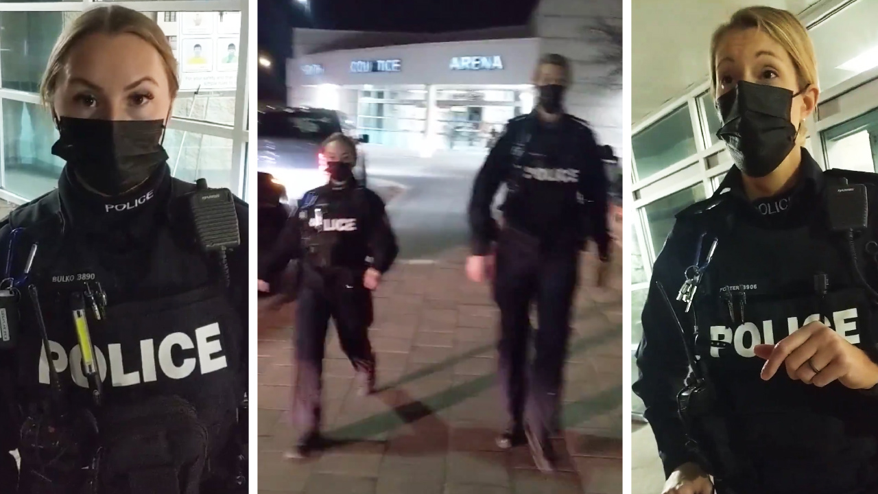 Police confront man at arena for 'adjusting mask'