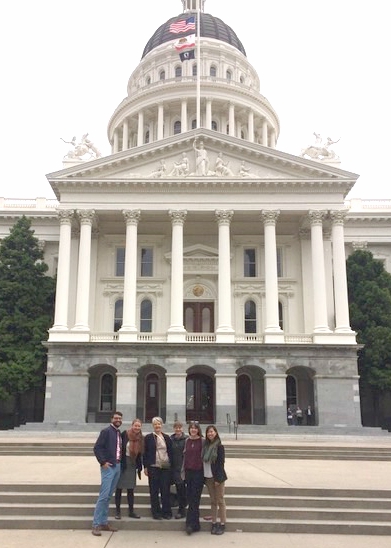 Members of the Policy Brigade along with Sustainable Economies Law Center Staff in front of the State Capitol.