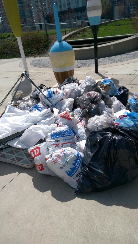 Bags of litter picked up by volunteers