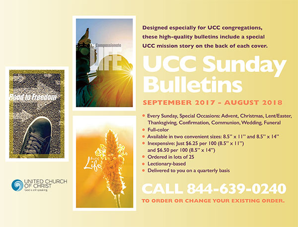 sunday bulletin service united church of christ