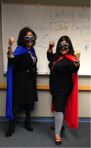 Susanna Alvarez and Millie Ruiz from the California Board of Equalization are ready to fight poverty!