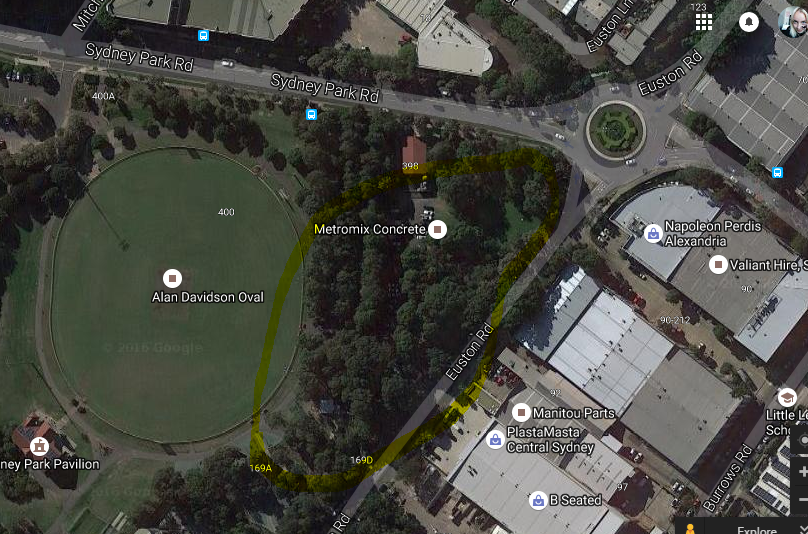 Sydney Park trees map