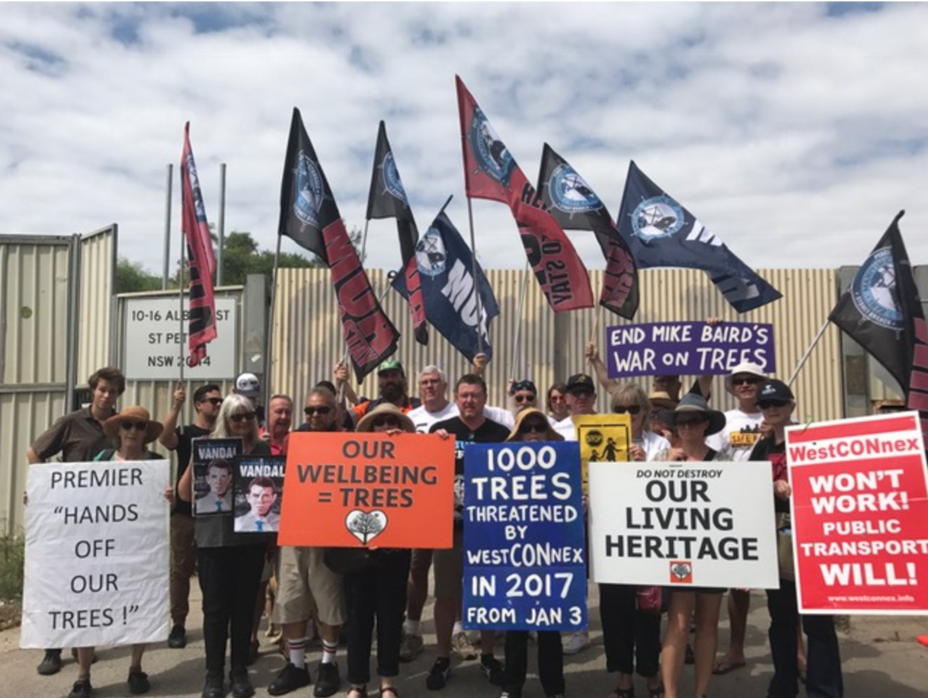 MUA at WestCONnex protest St Peters