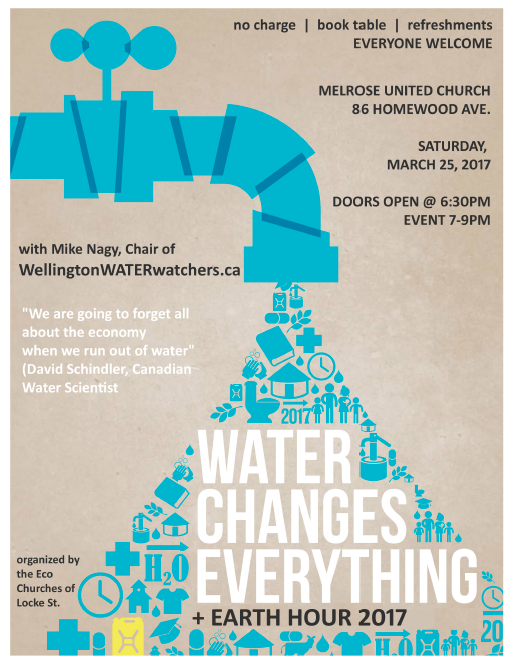 Water Changes Everything + Earth Hour 2017 Wellington Water Watchers
