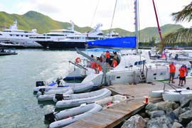 Sunsail has a bareboat yacht charter base at Captain Oliver’s Marina on the French side. Photo courtesy of Denis McBriarty olivers_marina_st_martin.jpg