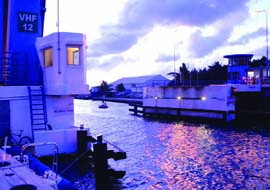 Maneuvering through the narrow passage at the Simpson Bay Bridge can be challenging. Photo courtesy of Erich Eyler simpson_bay_bridge_st_martin.jpg
