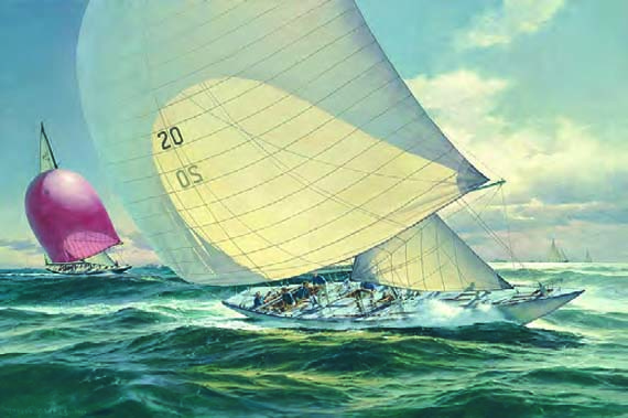 Don Demers, America’s Cup 1964, Constellation and Sovereign, Oil on Canvas, 24” x 36” Don Demers, America’s Cup 1964, Constellation and Sovereign, Oil on Canvas, 24” x 36”