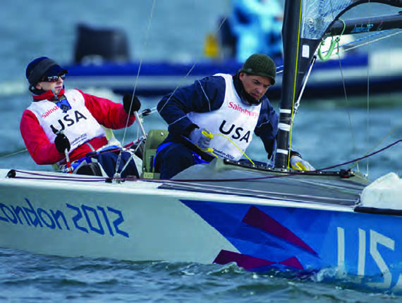 Using a specially-designed lever-actuated steering system, Jen French and crew JP Creignou won a Silver Medal in the doublehanded SKUD-18 at the 2012 Paralympic Games. © ISAF Using a specially-designed lever-actuated steering system, Jen French and crew JP Creignou won a Silver Medal in the doublehanded SKUD-18 at the 2012 Paralympic Games. © ISAF