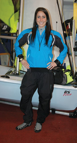 Outer Layer - Spray Gear / Late Spring Early Summer: from bottom to top, Zhik 460 Boot, Gill Pro Salopettes (Zhik Hydrophobic Pants under spray pants), Ronstan Sailing Watch, Gill Pro Top (Spray Top), Zhik Hydrophobic Fleece Top Outer Layer - Spray Gear / Late Spring Early Summer: from bottom to top, Zhik 460 Boot, Gill Pro Salopettes (Zhik Hydrophobic Pants under spray pants), Ronstan Sailing Watch, Gill Pro Top (Spray Top), Zhik Hydrophobic Fleece Top
