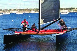 The crew of the Marstrom 32 Ultimate Pressure are the new holders of the Mount Gay Rum Around Jamestown Record. © manukasem.com © manukasem.com
