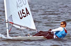 USSTAG AlphaGraphics member Kyle Rogachenko, shown here at the Rolex Miami Olympic Classes Regatta, knows that peak physical conditioning is paramount to success. © Walter Cooper/US SAILING (c) Walter Cooper/US SAILING