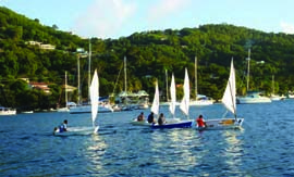 These sailors practicing on Admiralty Bay are just of few of more than 200 that have been through the Bequia Youth Sailors program. © bequiayouthsailors.org These sailors practicing on Admiralty Bay are just of few of more than 200 that have been through the Bequia Youth Sailors program. © bequiayouthsailors.org